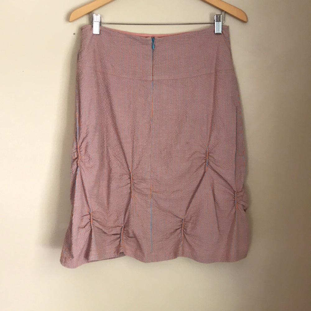 Blue & Orange Pinstripe Pencil Skirt - Picture 4 of 8